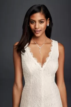 Allover Lace V-Neck Sheath Wedding Dress -Bridal Shop 183626DB MIVORY DBSTU PROD2 069