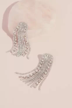 Arched Crystal Fringe Earrings