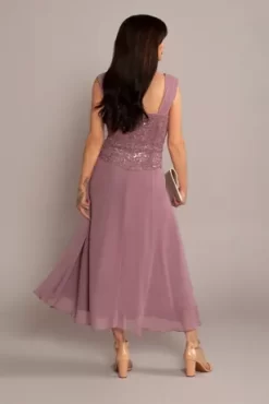 Tea-Length Lace And Chiffon A-Line Jacket Dress -Bridal Shop 28556 DEEPROSE MOB PROD5 3810