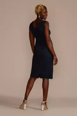 Embellished Textured Knit Jacket Sheath Dress -Bridal Shop 28802 NAVY MOB PROD10 2116