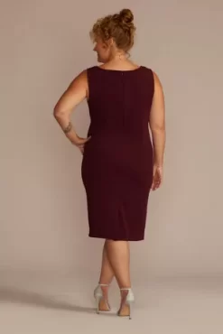 Short Beaded V-Neck Dress With Sheer Sleeve Jacket -Bridal Shop 29258 MCRANBERRY MOB PROD7 1645