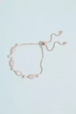 Alternating Faux Pearl And Crystal Chain Bracelet