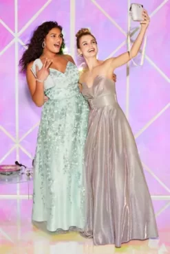 Floral Embellished Spaghetti Strap Lace-Up Gown -Bridal Shop 60978DW PDP Crop MAR3 1920x2880