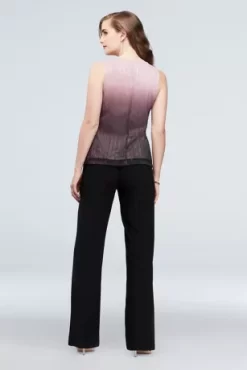 Crinkled Ombre Plus Size Three-Piece Pantsuit -Bridal Shop 650136 MBLKBLUSH MOB PROD6 080