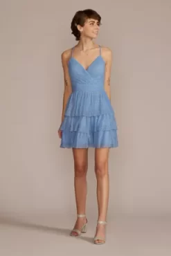 V-Neck Tiered Ruffle Mini Dress