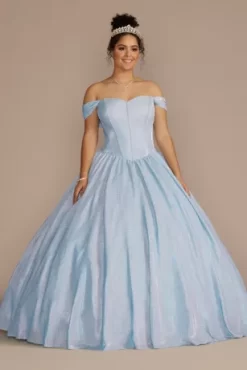 Glitter Knit Corset Quince Ball Gown