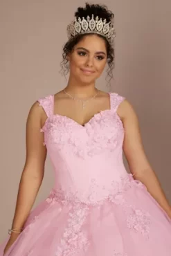 3-Piece Floral Glitter Corset Quince Ball Gown 12 3-Piece Floral Glitter Corset Quince Ball Gown -Bridal Shop 8FR2302 MPETAL QUINCE PROD3 096