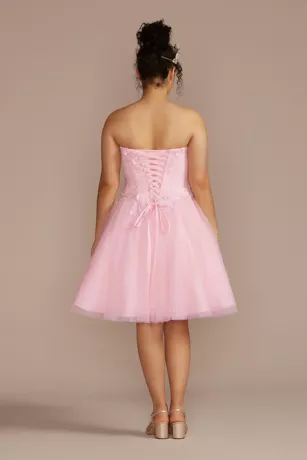 3-Piece Floral Glitter Corset Quince Ball Gown 4 3-Piece Floral Glitter Corset Quince Ball Gown - Image 4