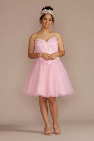 3-Piece Floral Glitter Corset Quince Ball Gown 3 3-Piece Floral Glitter Corset Quince Ball Gown - Image 3