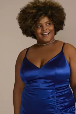 Stretch Satin Long Ruched Dress With Slit 5 Stretch Satin Long Ruched Dress With Slit -Bridal Shop ABFP4310 MCOBALT JRPRTY PROD6 130