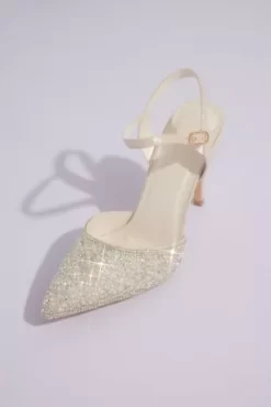 Crystal Embellished Pointed Toe Heels