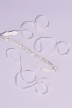 Scalloped Crystal And Pearl Sash