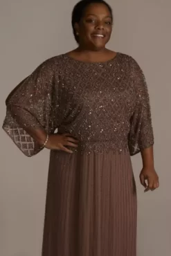 Cold Shoulder Ankle-Length Beaded Plus Size Dress -Bridal Shop D1985Q MMAUVE MOB PROD12 106