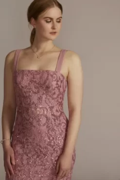 Square Neck Long Lace Dress With Illusion Waist -Bridal Shop D21NY22153V1 TEAROSE PARTY PROD2 071