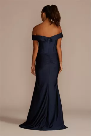 Sweetheart Off The Shoulder Stretch Satin Dress 2 Sweetheart Off The Shoulder Stretch Satin Dress - Image 2