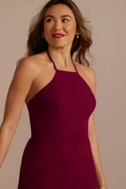 Halter Crepe High-Low Dress -Bridal Shop D39NY23334V2 LIPSTK PRTY PROD3 085