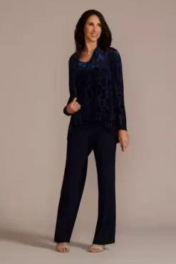 Burnout Velvet Three Piece Pantsuit