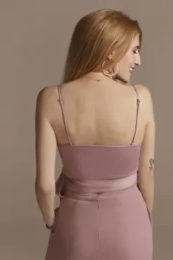 Bridesmaid Separates Crepe-Back Satin Wrap Top -Bridal Shop F20416 QUARTZ BM PROD5 139