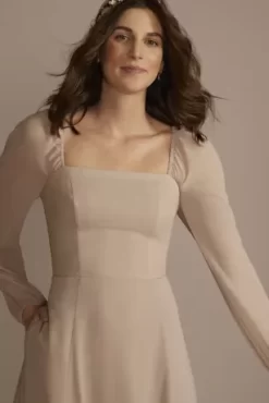 Long Sleeve Chiffon Bridesmaid Dress -Bridal Shop F20617 BISCOTTI MISSY OM PROD1 094 detail