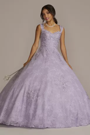 Lace Applique Semi-Cap Sleeve Quince Ball Gown 1 Lace Applique Semi-Cap Sleeve Quince Ball Gown