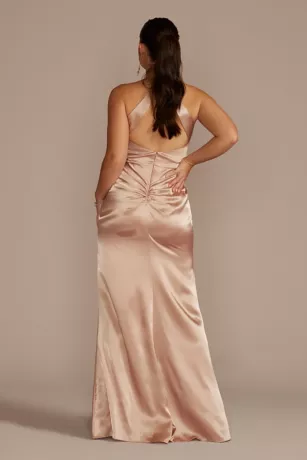 Charmeuse Halter Bridesmaid Dress 2 Charmeuse Halter Bridesmaid Dress - Image 2