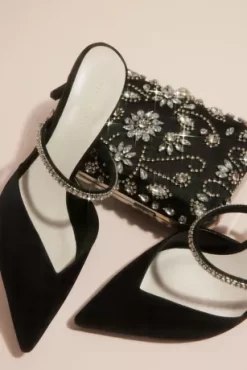 Floral Crystal-Embellished Clutch -Bridal Shop HBNOVELTY MBLACK HB PROD10 5