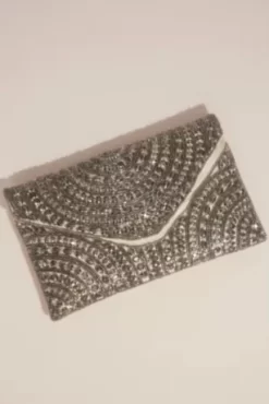 Beaded Envelope Clutch Crossbody Bag