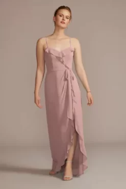 Chiffon Ruffle High-Low Bridesmaid Dress