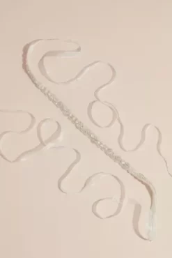 Slim Crystal Cluster Sash With Ribbon