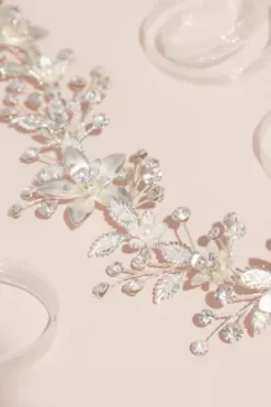 Crystal Floral Wired Sash -Bridal Shop S8148 MSILVER SASH PROD5 002