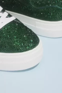 Allover Crystal Platform Sneakers -Bridal Shop SBSIDNY MEMERALD SHOE PROD12 048