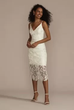 Crochet Lace Overlay Midi Dress