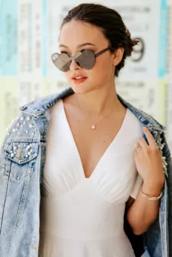 Chiffon Flutter Sleeve Midi-Length Dress -Bridal Shop SDWG1047 2 PDP Crop JUNE21 1920x2880