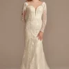 Beaded Scroll And Lace Mermaid Tall Wedding Dress