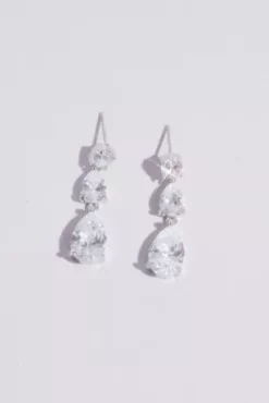 Floating Cubic Zirconia Drop Earrings