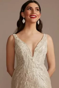 Horsehair Trim Beaded Lace Low Back Wedding Dress -Bridal Shop SWG900 IVYBISQUE SIG PROD4 056