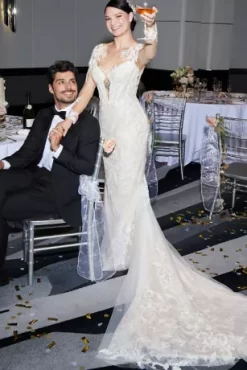 Sheer Corset Bodice Sheath Wedding Dress -Bridal Shop SWG942 PDP Crop JUNE21 1920x2880