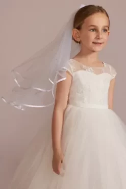 Cascading Flower Girl Veil