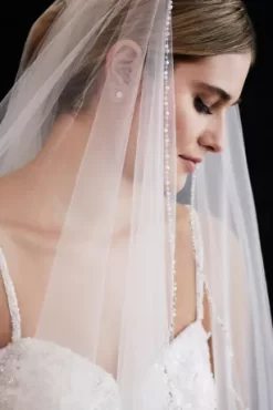 Cascading Beaded Edge Mid-Length Veil -Bridal Shop V10008 PDP Crop MAR23 1920x2880