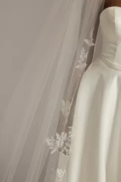 Lace Applique Cathedral Veil -Bridal Shop V847 MIVORY VLS OM PROD5 050