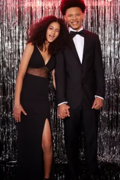 Floor Length Crepe Gown With Beaded Mesh Detail -Bridal Shop WBM2787 2 PDP Crop JAN19 1920x2880