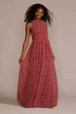 Floral Printed Chiffon A-Line